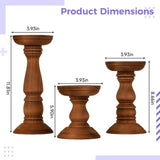 3 rural wooden candle holders, unique home decor pillar candle holders, retro farmhouse style, V1192-AZ-W-25085