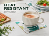 8pcs Monstera MDF Placemats Coasters Heat Resistant V1181-CV0287-CV0288-NEW