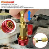 Professional Car AC Repair Kit, Schrader Valve Core Removal Tool with Quick Release for High and Low V1237-ZY-203-3189