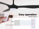 Devanti 52'' Ceiling Fan DC Motor w/Light w/Remote - Black CF-B-52-310B-BK