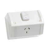 10A 250V Weather Proof Single Switch Socket Outlet, Resistant White V1202-V1-CLIWSC2271RW