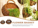 2Pcs Round Hanging Planter Burlap Flower Basket Flower Hanging Basket Wall Hanging Garden Planter V1369-AZ3-W-02590