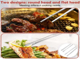 Kitchen Tongs, 2 Pieces BBQ Tongs with Serrated Tips, Kitchen Tongs, Stainless Steel, Long Tong, V1188-WSZ-A-2135