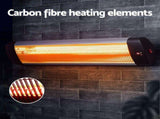 Devanti 2PCS Electric Radiant Strip Heater Outdoor Indoor Patio Infrared Heaters 3000W RHP-3000W-BK-2X