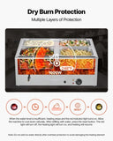 Commercial Food Warmer, 1500W Electric Stainless Steel Steam Food Warmer with Lid, 4-Pan Fast V952-SYSPBWQPTK41SB7R9002V3