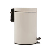 5L Round Lidded Trash Can Foot Pedal Garbage Bin for Kitchen Bathroom Hotel-White V1161-100815