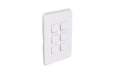 by Schneider Electric 250Volt Vertical Mount Iconic Flush Switch, 6G 1_2Way, 10AX V1202-V1-CLI3046VAVW