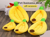 Banana-Shaped Pet Bed Removable Washable Pet Bed Small Medium Dog Bed Cat Bed - Pink - Size 58-35CM V1106-136-16977-PNK-58-35CM