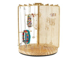3 in 1 Jewelry Stand Display Multi Tiers Wooden Swivel Base Jewelry Display Holder for Necklace Gold V1294-YM0715-220531XY01