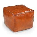 SQUARE LATTICED LEATHER OTTOMAN V742-M21284