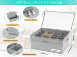 16 Pairs Shoe Organizer for Closet, Clear Foldable Shoe Storage Bins with Bottom Support and V1237-ZY00B0BGJ35CLW