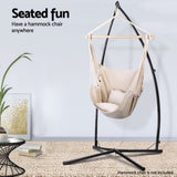 Gardeon Hammock Chair Steel Stand Outdoor Furniture Heavy Duty Black HM-CHAIR-STAND-X