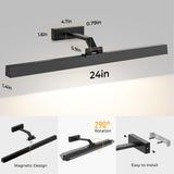 Wall Picture Light, 24in-Powered Gallery Light for Artwork, CCT Dimmable Rechargeable V1171-CB-TR-BPL-1-USB-RM-60CM