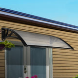 Instahut Window Door Awning Canopy 1mx2m Transparent Sheet Black Plastic Frame AWN-PC6MO-1X2