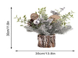 Mini Christmas Tree Decorations 35cm Flocking Pine Cone Simulation Artificial Christmas Tree Home V1294-YM0703-230621SM03-2