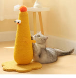 Yellow Adorable Chick Cat Scratching Post - Durable Sisal Rope Scratcher Toy for Cats & Kittens V888-ELOSUNG27114