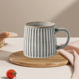 High-Fired Ceramic Stoneware Ribbed Stripe Mug 460ml Matt EARTHY GREY V274-HA-LA-P0024809-GY