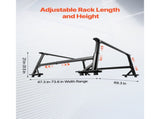 Truck Ladder Rack, 53.3-80.01 cm Height, Adjustable Non-Drilling Aluminum Cargo Rack with Sidebar, V952-PKHJTJKLDCBKLL6NPV0