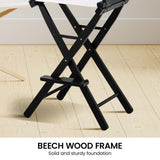 Sarantino White Tall Directors Chair Beech Wood Frame with Canvas Seat WDC-JOY-WH