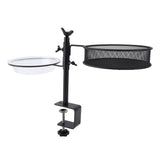 Deck Bird Feeders with Mesh Tray Detachable Adjustable Clamp Rail Bird Bath Balcony Porch Feeder for V1294-YM0901-3111240176011