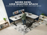 FORTIA Corner Standing Desk, 160x140cm, 72-118cm Sit to Stand Up Electric Height Adjustable, White V219-ADKCORFOR1WTKA