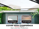 SHADE SHIELD 3x1m Aluminium Exterior Awning, Black DIY External UV Rain Protection Clear V219-OAWFIXSS31CA