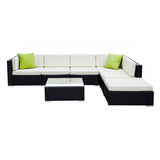 Gardeon 7-Piece Outdoor Sofa Set Wicker Couch Lounge Setting Cover FF-SOFA-BK-7PC-ABC