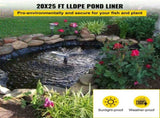 LLDPE Pond Liner 20x25 ft, Pond Liner 20 Mil, Fish Pond Liners for Waterfall, Pond and Fish Ponds V952-FSM20X25FT0000001V0