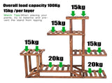6-Tier Rustic Wooden Step Plant Stand V767-7KHJ03-A