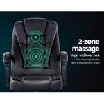 Artiss 2 Point Massage Office Chair PU Leather Black MOC-09M-2P-BK