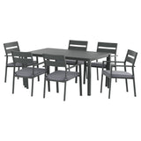 Gardeon Outdoor Dining Set 7 Piece Aluminum Table Chairs Setting Black FF-DINING-7CL-BK-AB
