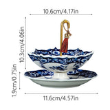 Umbrella-Shaped Ceramic Tea Infuser Classic Blue White Tabletop Decor Tea Strainer 4.57x4.06in V1369-AZ3-W-14775