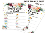 5 PCS Draw Baby Shower Games, Boy or Girl Gender Reveal Party Game - Baby Shower Party Activities V1366-AZ2-W-04322