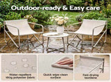 Gardeon Outdoor Bistro Set 3 Piece Patio Furniture Conversation Table and Chairs Khaki ODF-BISTRO-STL-CGR