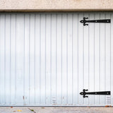 1 Set Black Garage Door Hardware with Flat Embossed Decorative Hinges for and Stylish Door Support V1369-AZ3-W-20716