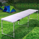 Weisshorn Folding Camping Table 240CM Portable Outdoor Picnic BBQ Aluminium Desk CAMP-B-T-MDF-240