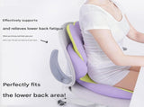 Black Ergonomic Memory Foam Seat Cushion with Lumbar Support - Integrated Backrest Design, V888-ELOSUNG54425