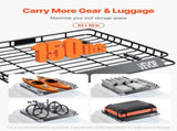 Roof Rack Cargo Carrier, 1095 x 1270 x 105 mm, Universal Rooftop Cargo Basket, Car Top Luggage V952-HKSXLK4350INLIUJFV0