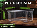 2.5 Gallon Plastic Fish Tank Large Bowl Shatterproof with Crystal Clear Clarity for Terrarium,Flower V1192-AZ-W-26287