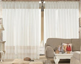 2 Sheer Voile Curtains 530cm wide 230cm long + 30 Hooks New V702-CNA5-2 3M
