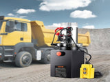 Hydraulic Pump, 6 Quart Hydraulic Power Unit, Double Acting Dump Trailer Pump, 0.91 GPM Flow Rate, V952-YXYYB12VZLDJJW6ZGV0