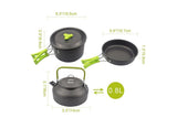 10Pcs Camping Cookware Mess Kit for Outdoor Camping Hiking Picnic -Green V1308-DSZKI-22-1