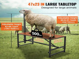 Goat & Sheep Stand, 47x23 inch Livestock Stand, Metal Livestock Milking and Shearing Stand 21" to V952-SCXJJHSYTM47HMU08V0