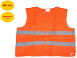10x Hi Vis Safety VEST Reflective Tape Workwear Orange ONE SIZE Night & Day BULK V563-HIVISVEST-ORANGE-10PK