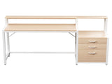 Artiss Computer Desk Home Office Study Table Desks w/Drawers Open Shelf Oak 160CM FUR-U-CD-MET160-OA-AB