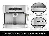 Pronti Toaster, Kettle & Coffee Machine Breakfast Set - Black CM-KL-TS-COM-BK
