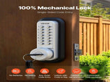Mechanical Keyless Entry Door Lock, 2.0 Code Upgrade, 4-7 Digits Code, Single-Sided Push Button V952-JXMMSYSQXQRSNIU67001V0