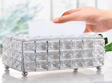 Facial Tissue Holder Light Luxury Crystal Metal Silver Tissue Dispenser Box for Living Room V1294-YM0521-3117230008311