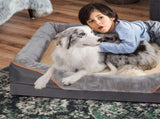 Memory Foam Dog Sofa with Orthopedic Bed & Rim Pillow V767-XPET368-L-V1