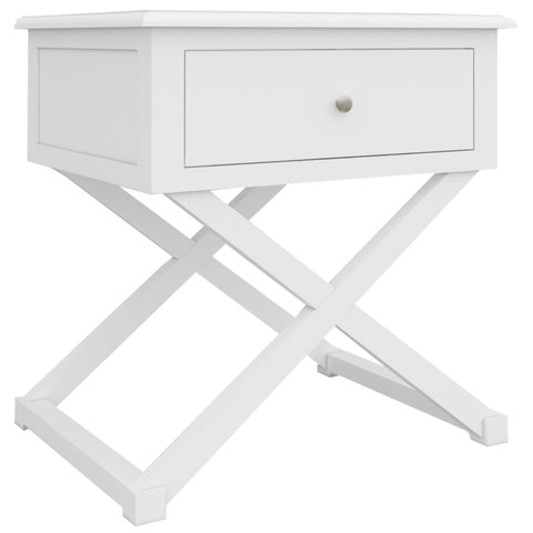 Daisy Side Table Desk Sofa End Table Solid Acacia Wood Hampton Furniture - White V315-VO-HAMP-13